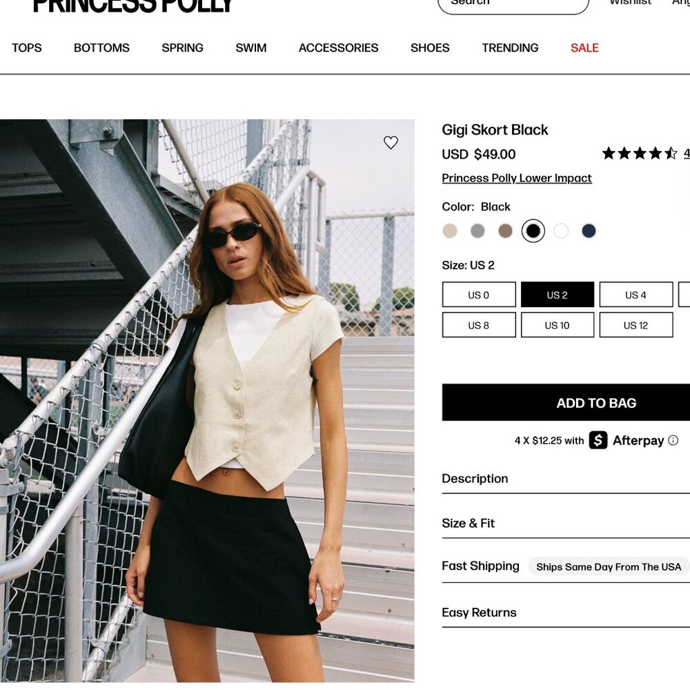 Princess Polly Black Mini Skirt